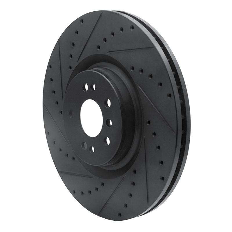 Mercedes-Benz GL320 Brake Rotor (1) - Front Left - R1 Concepts - Drilled & Slotted - Black - `07-`09